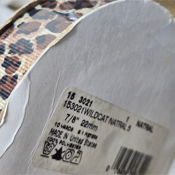 NWT 5 Spools Assorted Ribbon Leopard, Noah's Ark, Brown, Tan Grosgrain, Satin - Picture 6 of 8